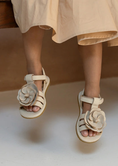 Donsje Iles Fields Sandals - White Buttercup / Cream Leather