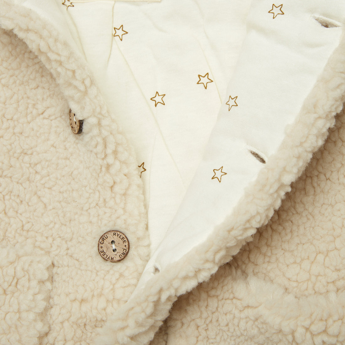 Rylee + Cru Shearling Baby Coat - Natural