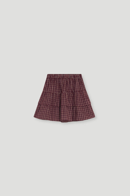 The New Society Teen Flair  Skirt - Winetasting Check