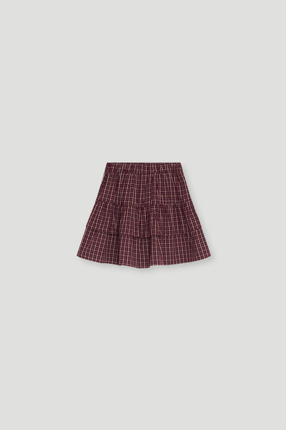 The New Society Teen Flair  Skirt - Winetasting Check