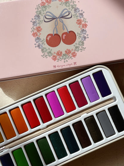 Konges Sløjd Water Colors Tin Box - Cherry Bow