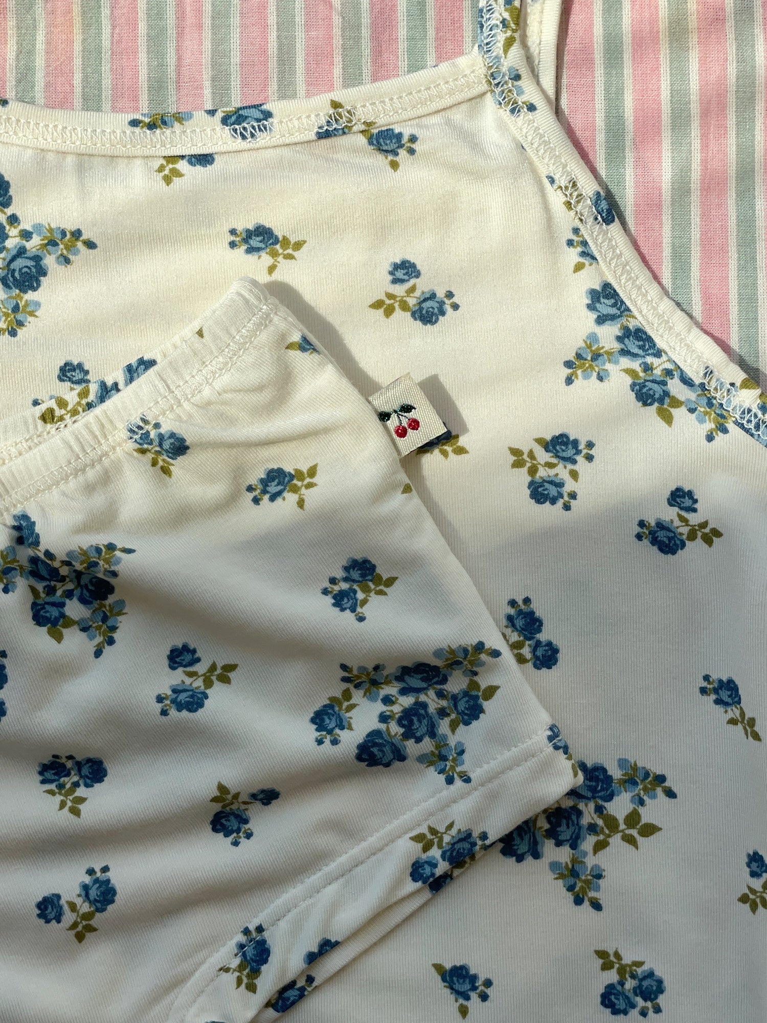 Konges Sløjd 2 Pack Mimmi Strap Tops - Blue Kitty Dot / Tramonto