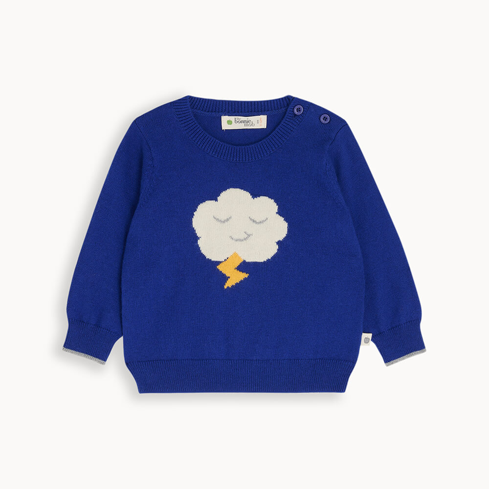 Bonnie Mob Cloud Intarsia Sweater - Blue