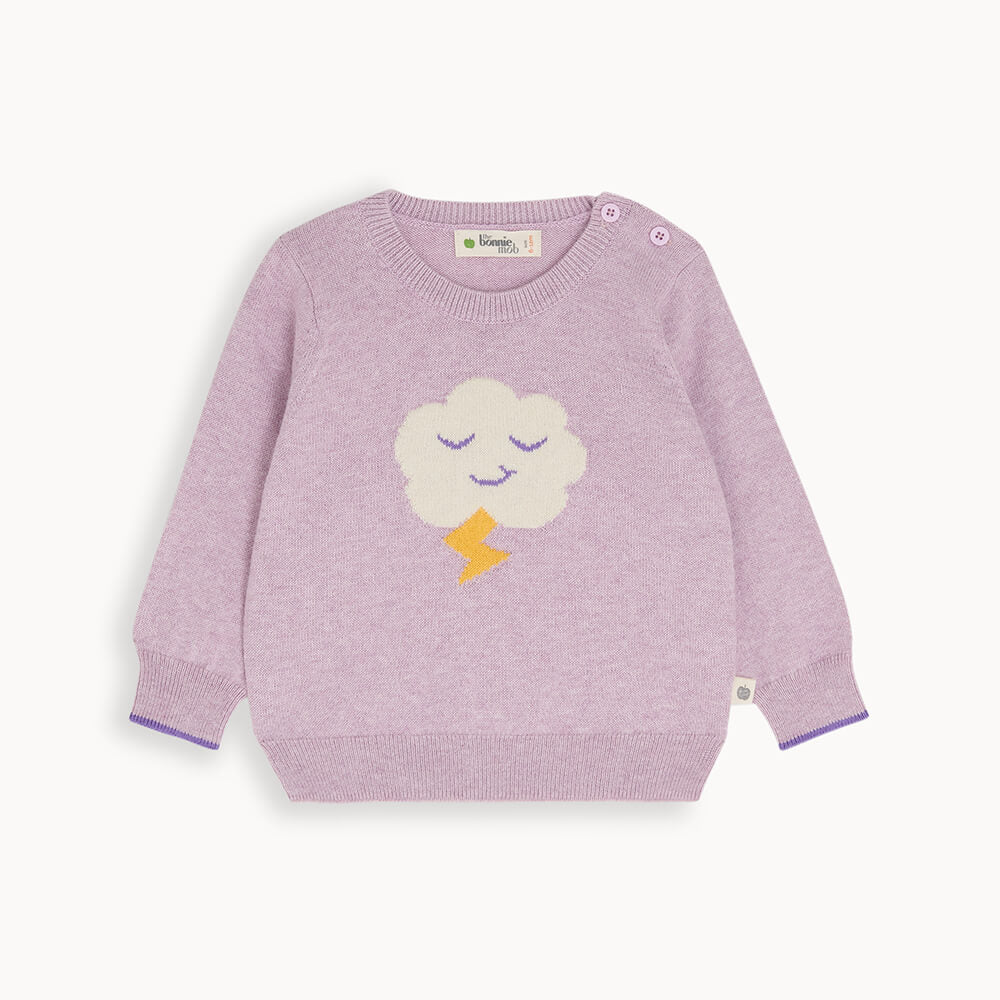 Bonnie Mob Cloud Intarsia Sweater - Lilac