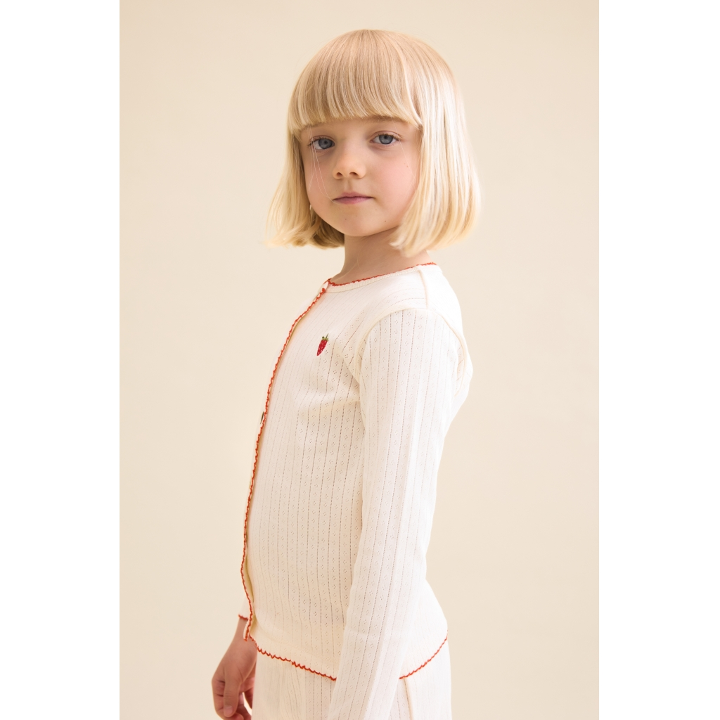 Flöss Flora Pointelle Cardigan - Gentle Cream