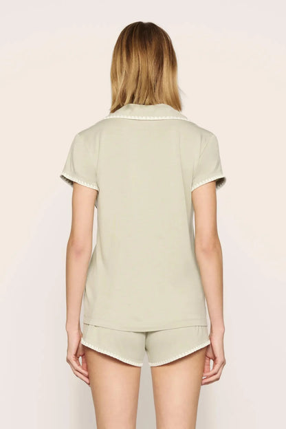 Eberjey Frida Shortie PJ Set - Sandstone/Ivory