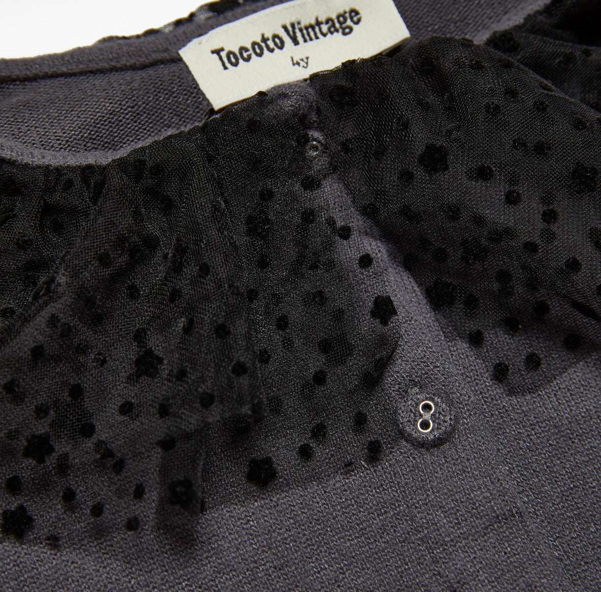 Tocoto Vintage Kid Shirt With Tulle Stars Buttons