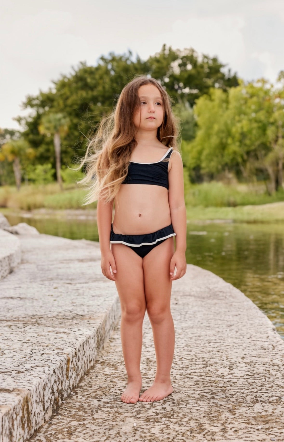 Rylee + Cru Daisy Bikini - Black