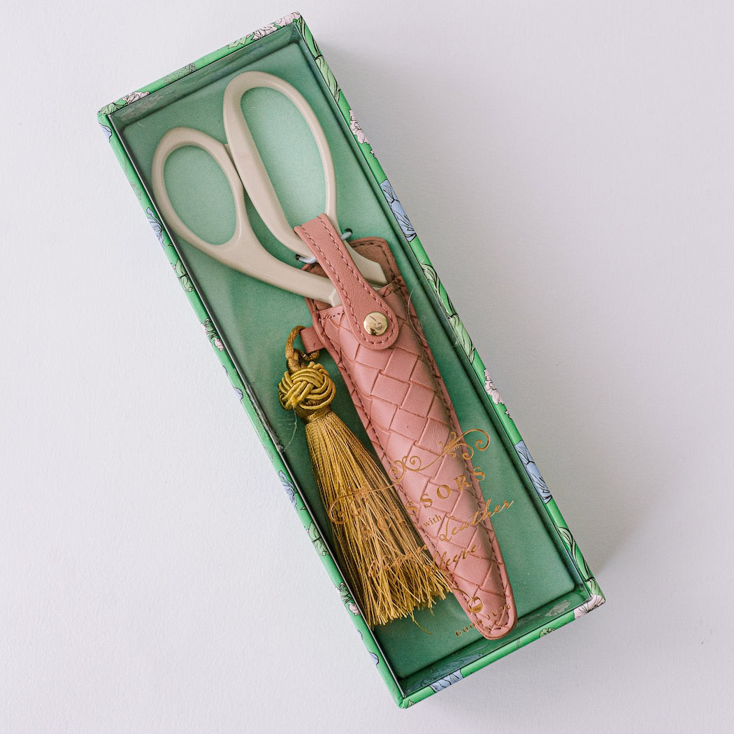 Good Juju Ink Ivory And Gold Heirloom Scissors - Petunia Pink
