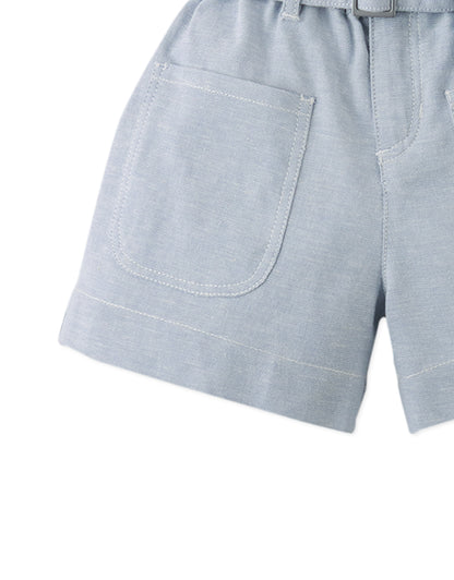 Gingersnaps Amara Linen-Like Cotton Shorts - Blue