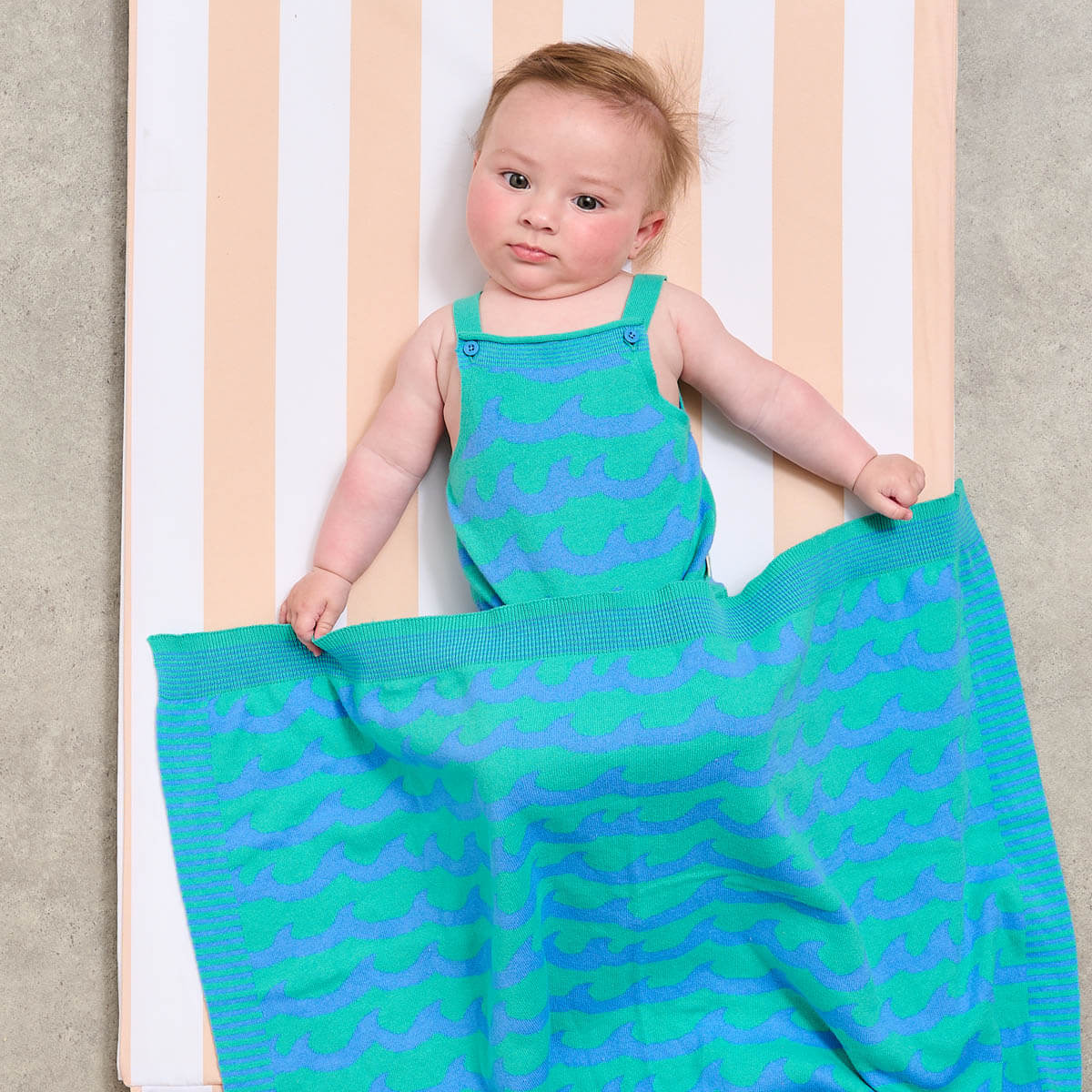 Bonnie Mob Gull Waves Romper - Emerald