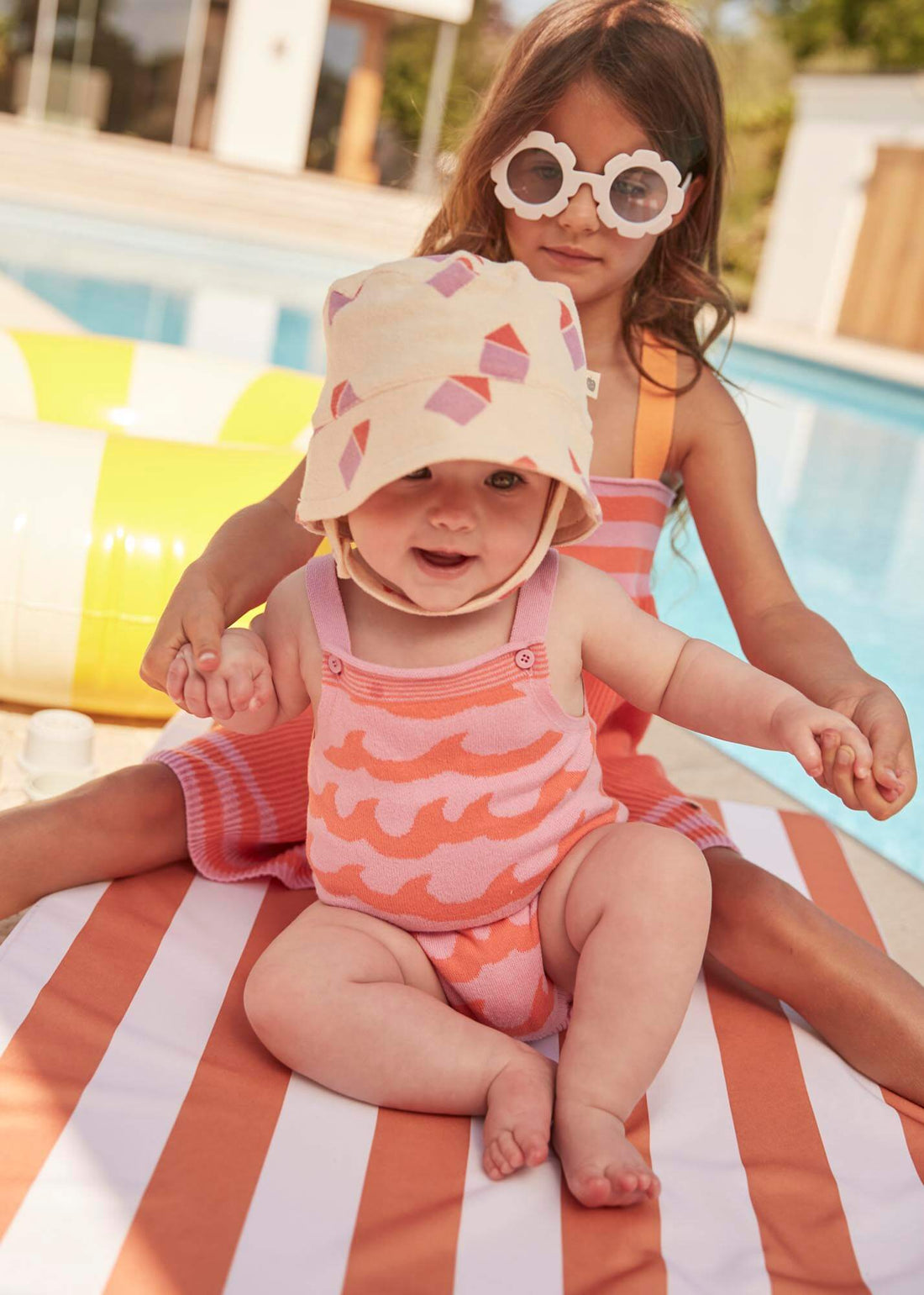 Bonnie Mob Skipper Baby Terry Sun Hat - Pink Beach Hut