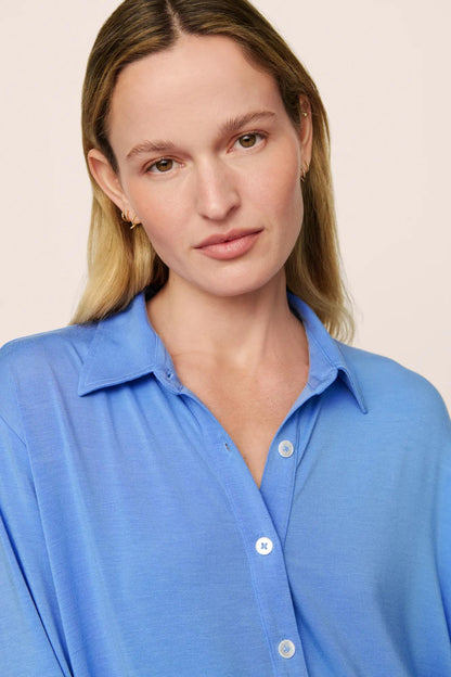Eberjey Gisele Boyfriend Sleepshirt - Cornflower Blue