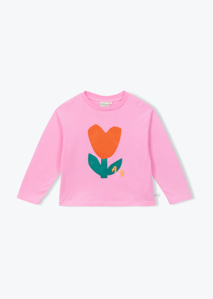 Arsēne et Les Pipelettes Flower Heart T-Shirt - Bubble Gum