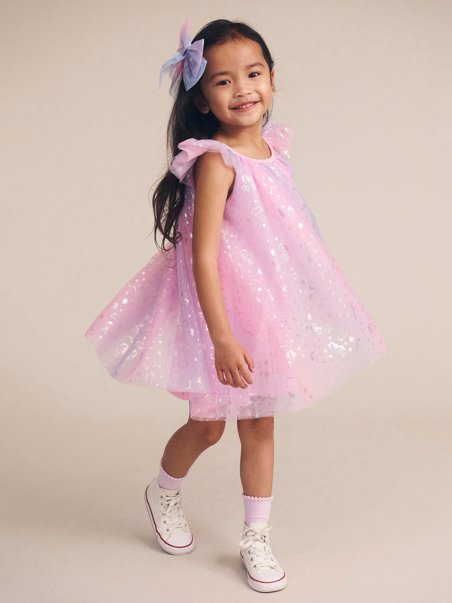 Huxbaby Cosmic Unicorn Frill Tulle Dress - Multi