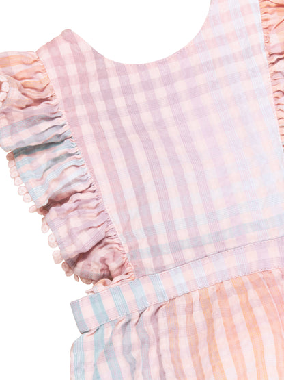 Huxbaby Rainbow Check Frill Playsuit - Multi