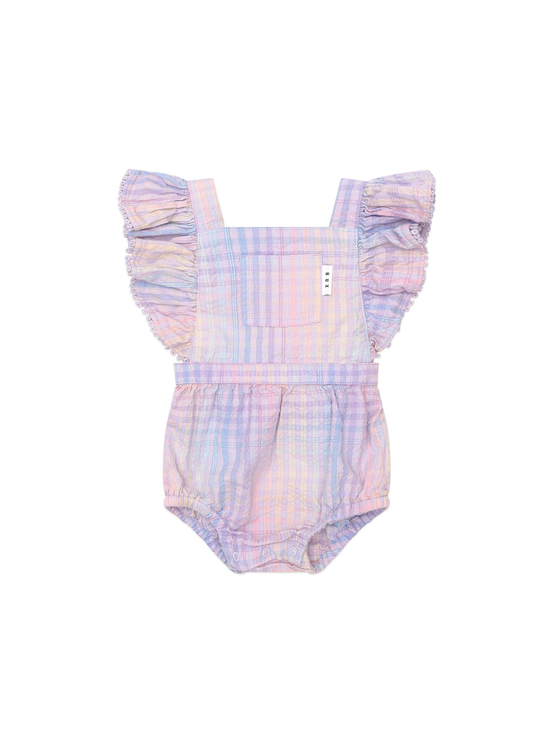 Huxbaby Rainbow Check Frill Playsuit - Multi