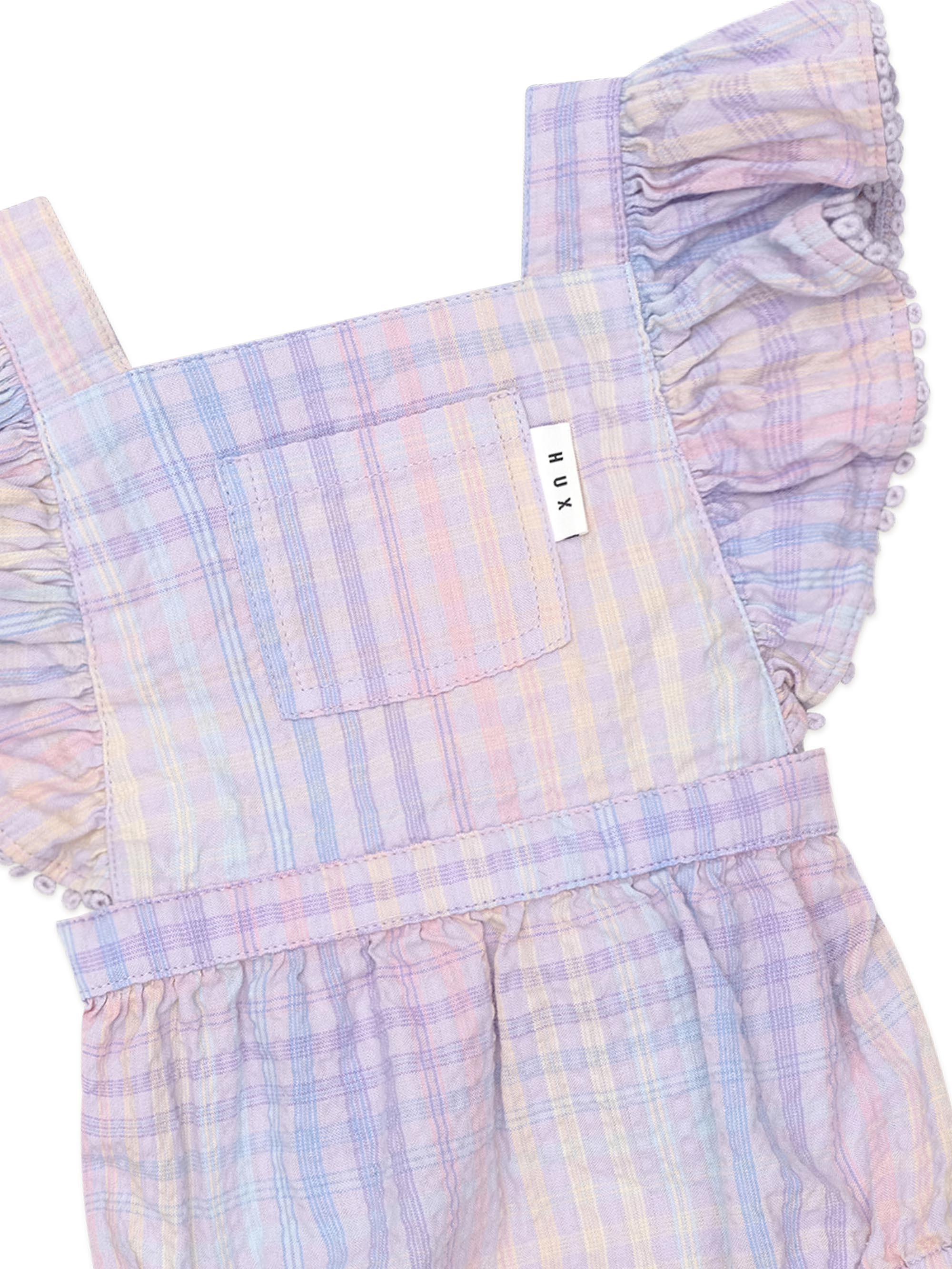 Huxbaby Rainbow Check Frill Playsuit - Multi