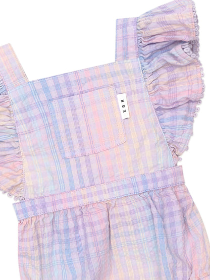 Huxbaby Rainbow Check Frill Playsuit - Multi