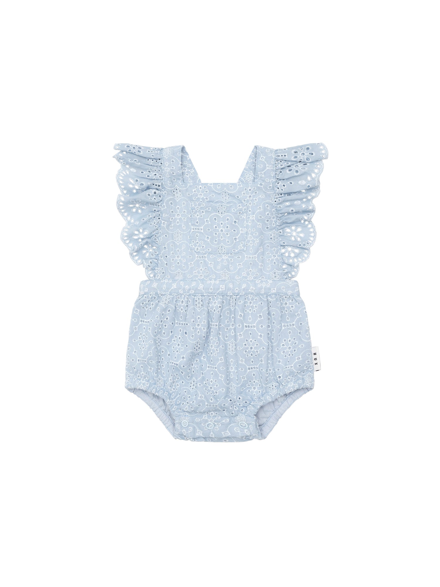 Huxbaby Broderie Frill Playsuit - Indigo