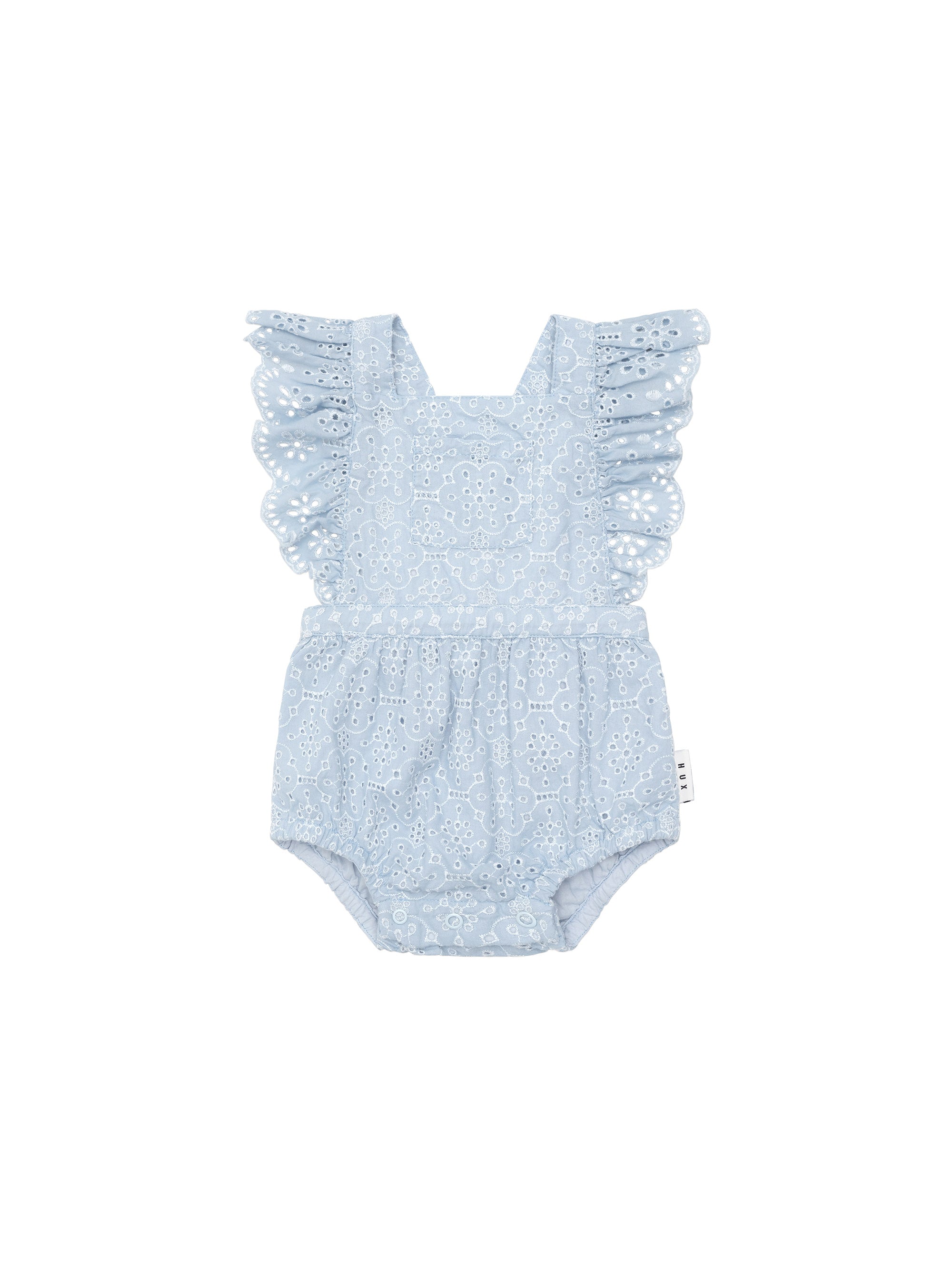 Huxbaby Broderie Frill Playsuit - Indigo