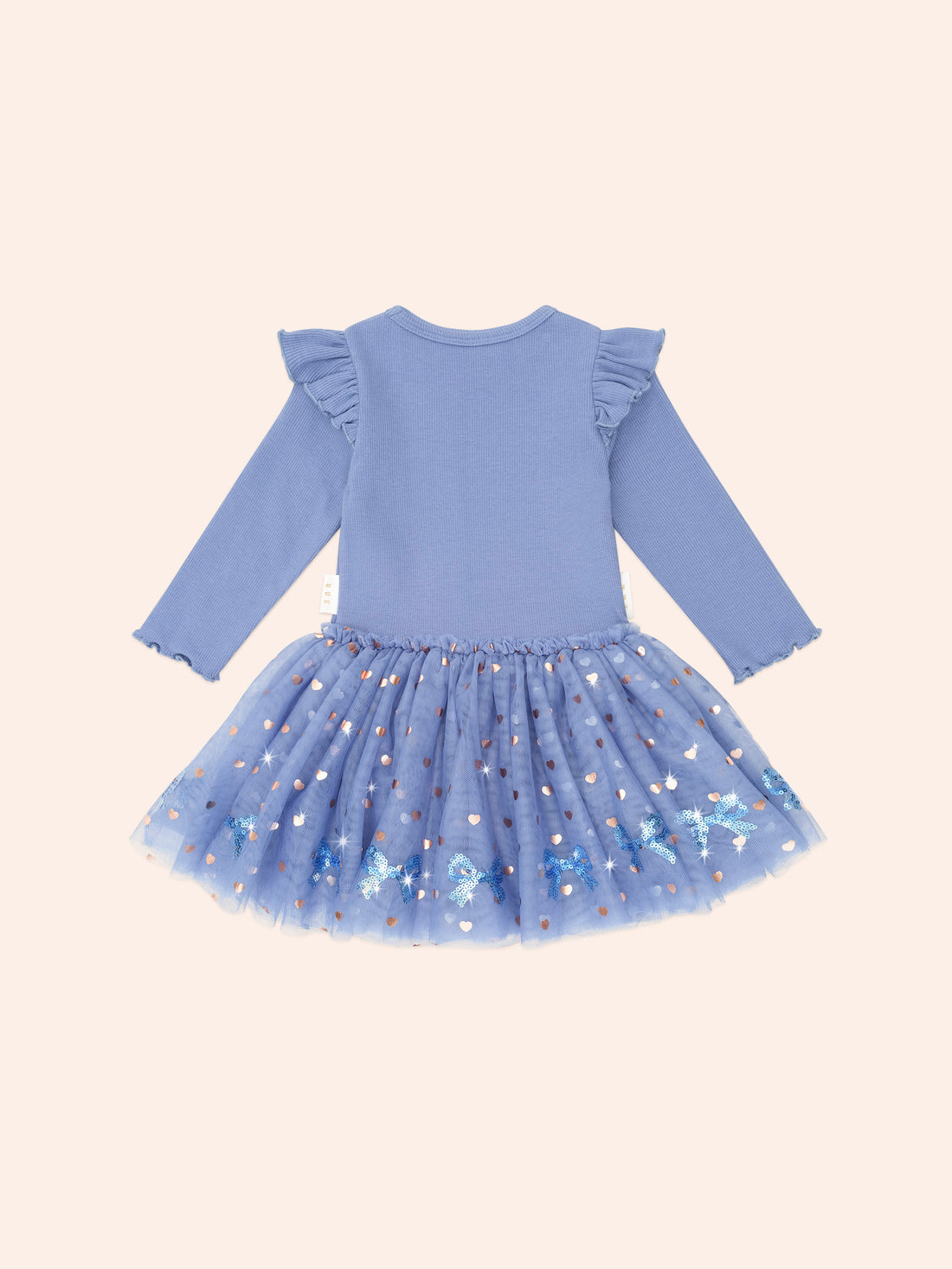 Huxbaby Sequin Bow Tulle Dress - Bijou Blue
