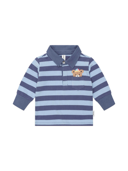 Huxbaby Peeping Hux Blue Stripe Polo - Blue