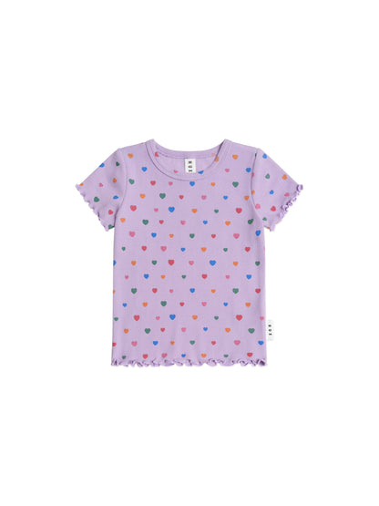 Huxbaby I Heart Cake Rib Tee - Purple Rose
