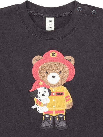 Huxbaby Fireman Hux T-shirt - Soft Black