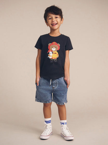 Huxbaby Fireman Hux T-shirt - Soft Black