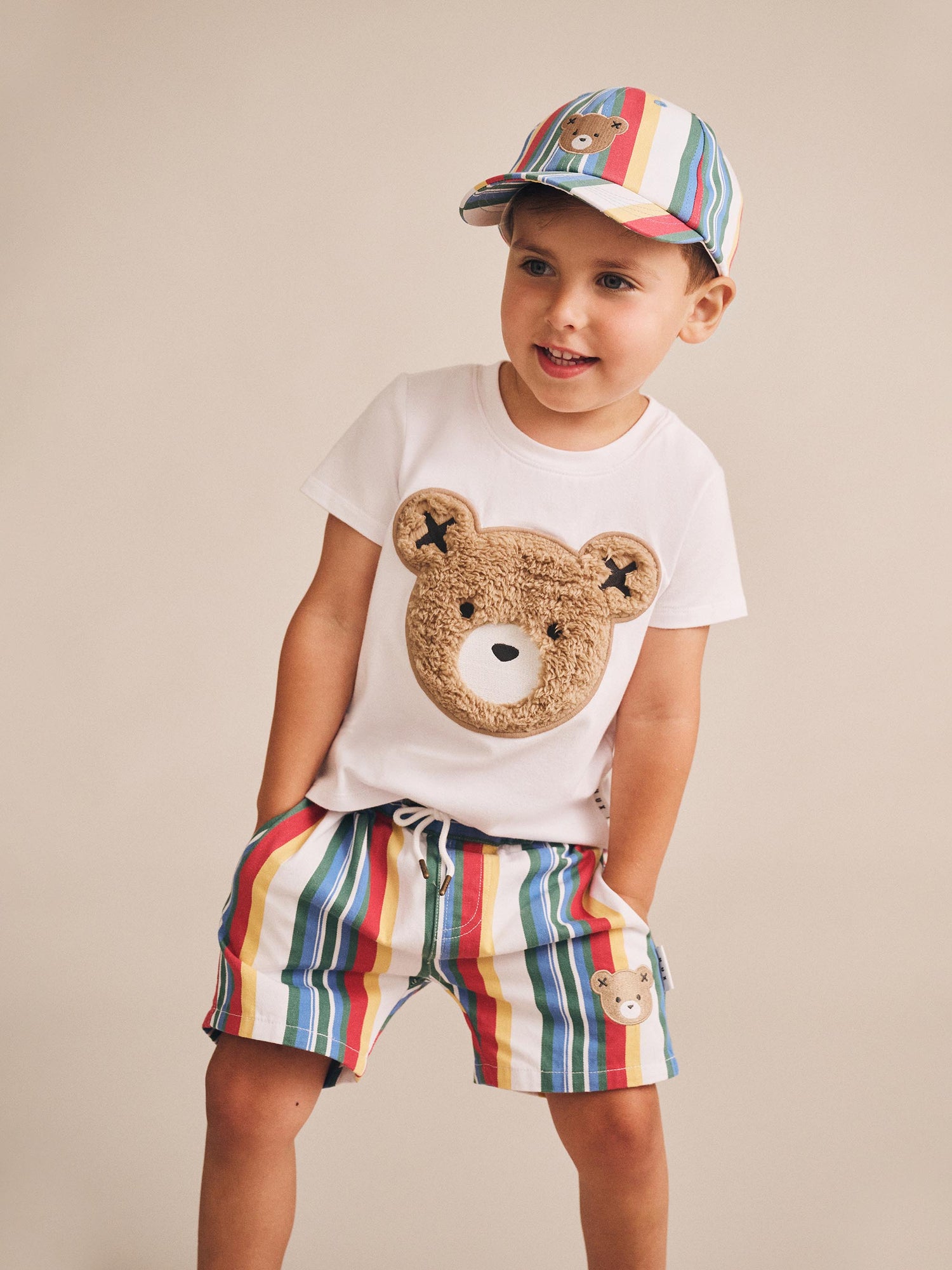 Huxbaby Furry Huxbear Crisp White Tee - White