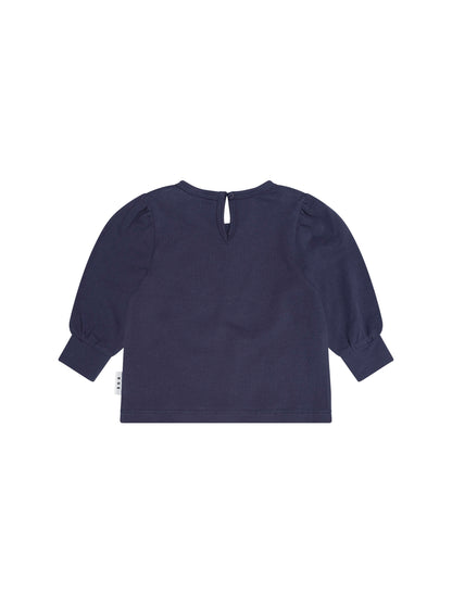 Huxbaby Strawberry Bow Puff Sleeve Top - Ink