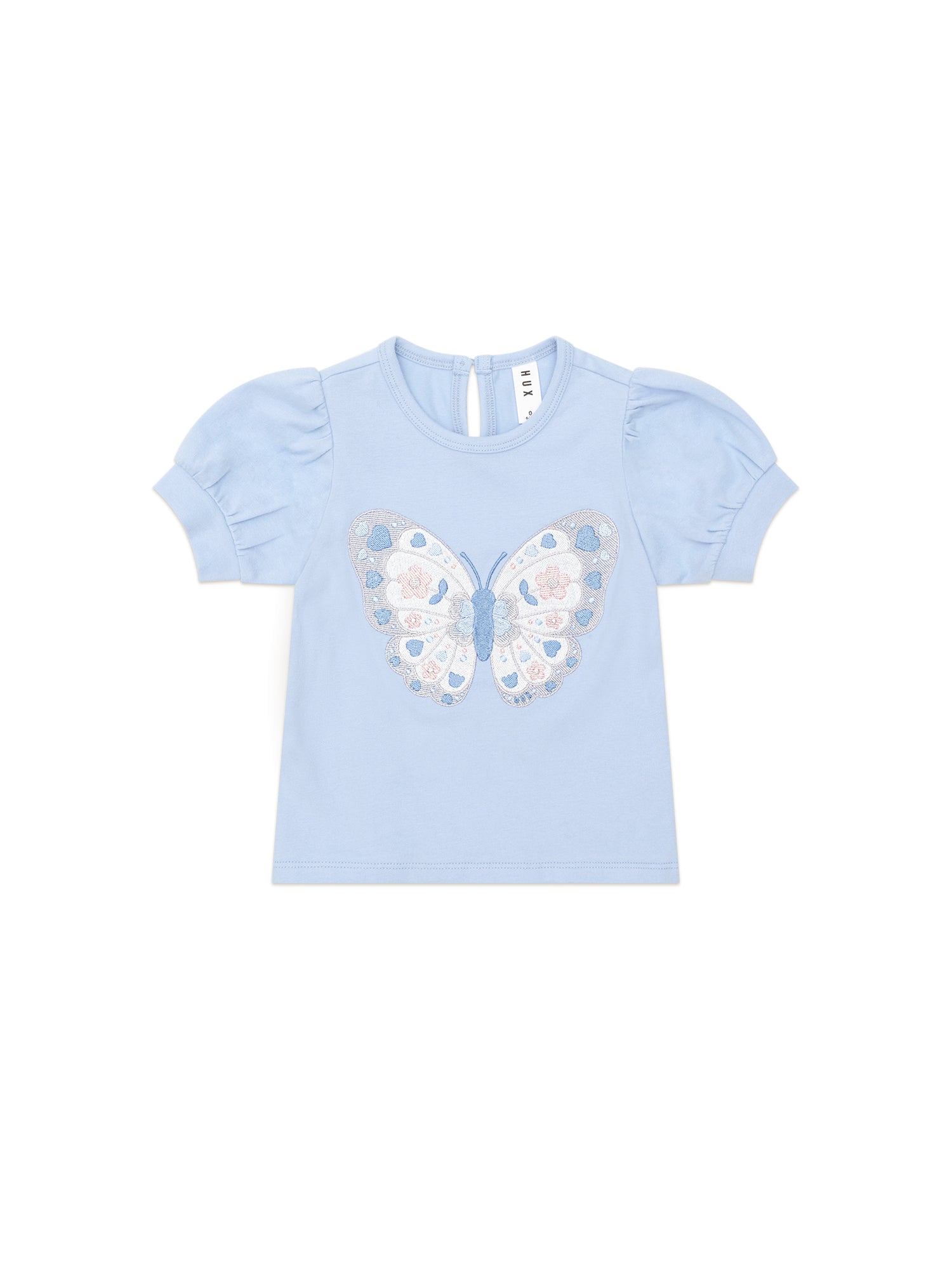 Huxbaby Butterfly Puff Sleeve Top - Celestial Blue