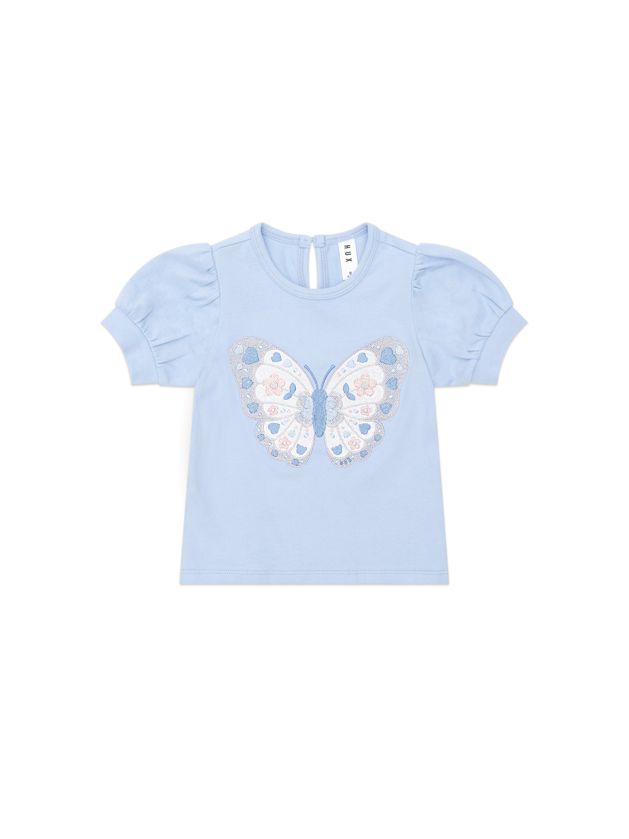 Huxbaby Butterfly Puff Sleeve Top - Celestial Blue