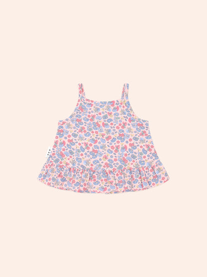 Huxbaby Vintage Floral Peplum Top - Dusty Pink Multi