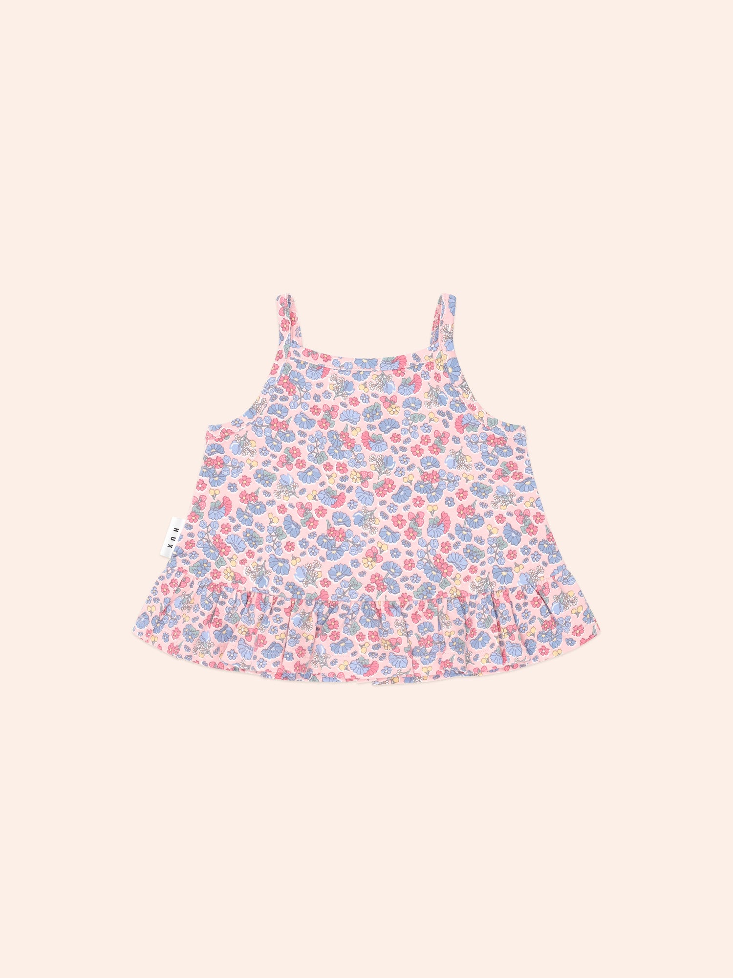 Huxbaby Vintage Floral Peplum Top - Dusty Pink Multi