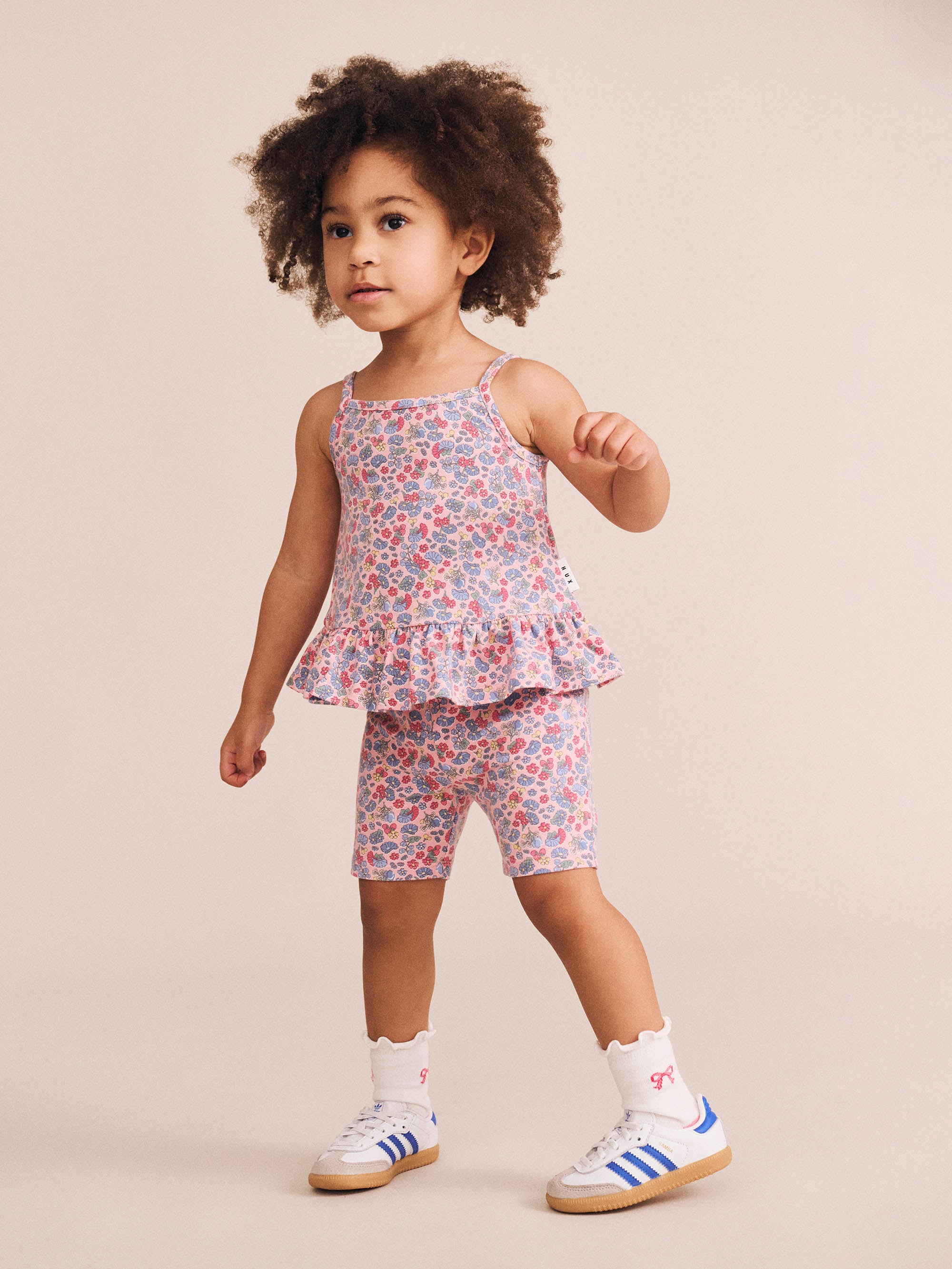 Huxbaby Vintage Floral Peplum Top - Dusty Pink Multi
