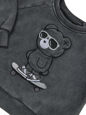 Huxbaby Skater Bear Sweatshirt - Vintage Black