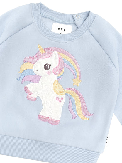 Huxbaby Rainbow Unicorn  Sweatshirt  - Ice Water