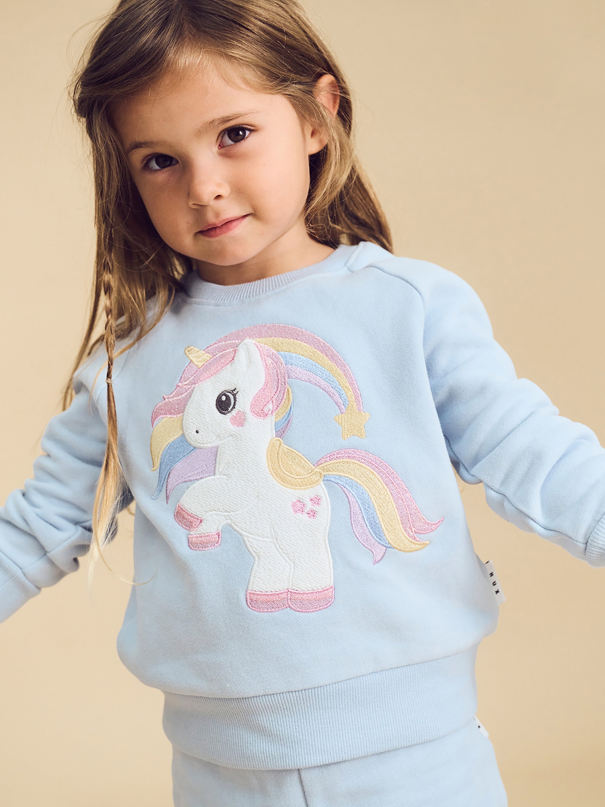 Huxbaby Rainbow Unicorn  Sweatshirt  - Ice Water