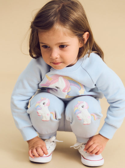 Huxbaby Rainbow Unicorn  Sweatshirt  - Ice Water