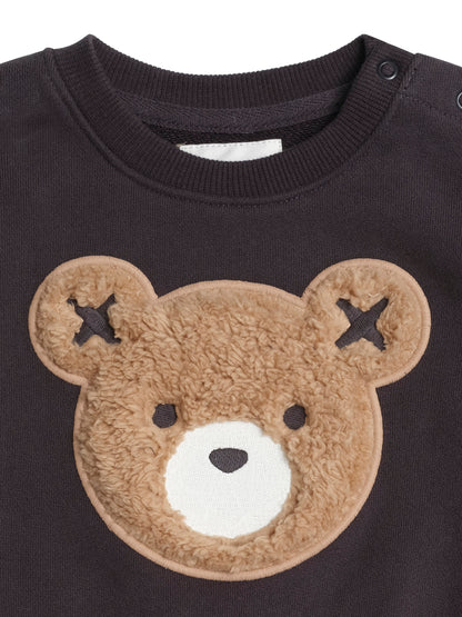 Huxbaby Furry Huxbear Sweatshirt Black - Soft Black