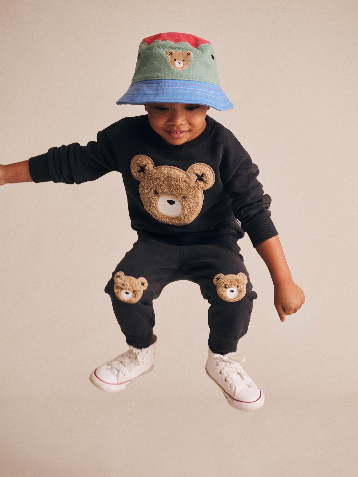 Huxbaby Furry Huxbear Sweatshirt Black - Soft Black