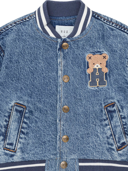 Huxbaby Dreamy Denim Bomber Jacket - Denim