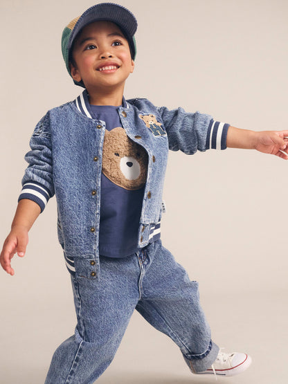 Huxbaby Dreamy Denim Bomber Jacket - Denim