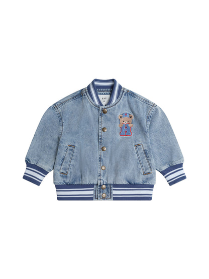 Huxbaby Dreamy Denim Varsity Bomber - Denim