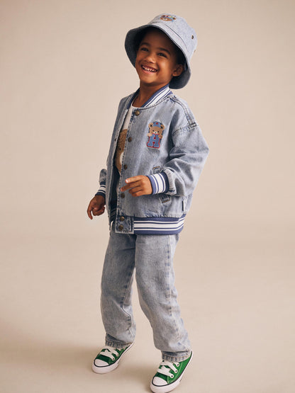 Huxbaby Dreamy Denim Varsity Bomber - Denim