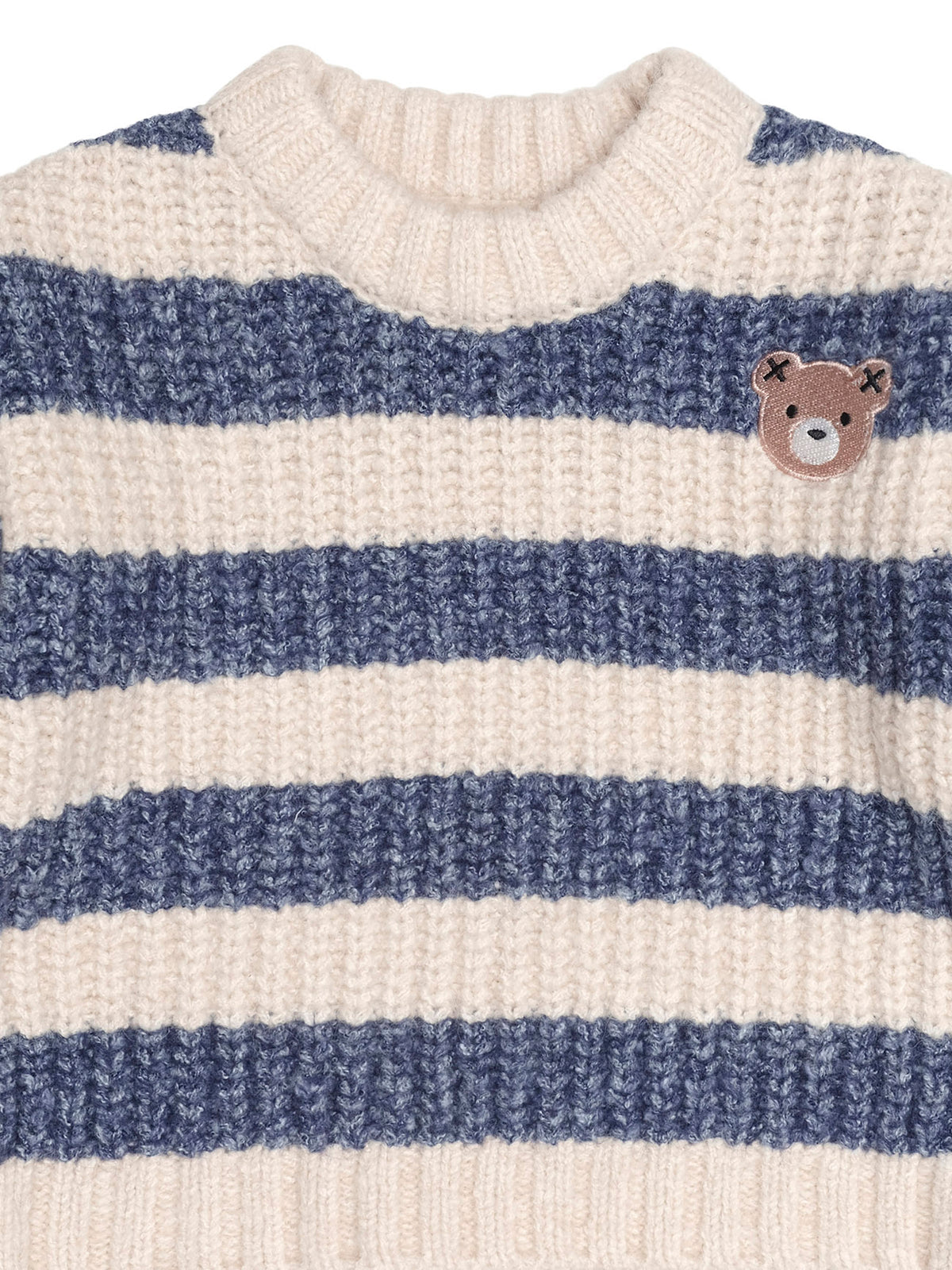Huxbaby Ink Stripe Hux Emb Sponge Pullover - Ink / Ecru