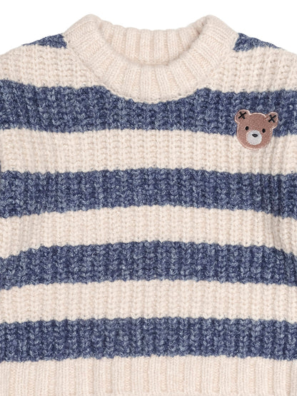 Huxbaby Ink Stripe Hux Emb Sponge Pullover - Ink / Ecru