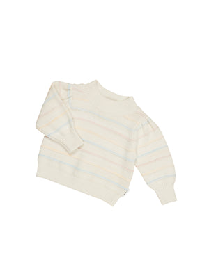 Huxbaby Pastel Stripe Knit Puff Jumper - Multi